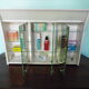 Pharmacy cabinet, 3 mirror doors, double lighting, power outlet and Bakelite switch