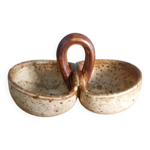 Saleron saucière en grès de Puisaye signée Jean-Pierre Prud’homme