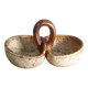 Stoneware salt and sauce dish from Puisaye, signed Jean-Pierre Prud’homme