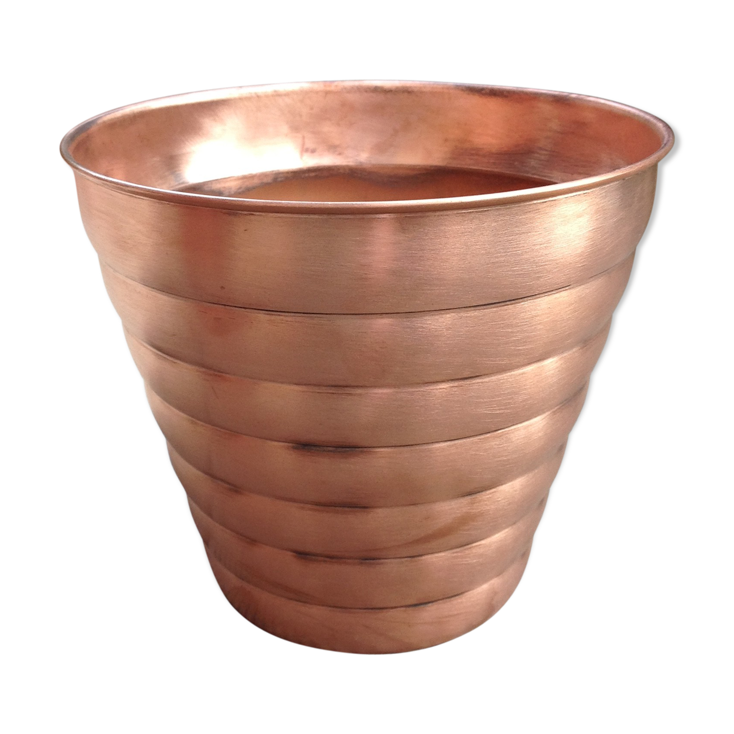 Copper pot cover brushed red/vintage years 70