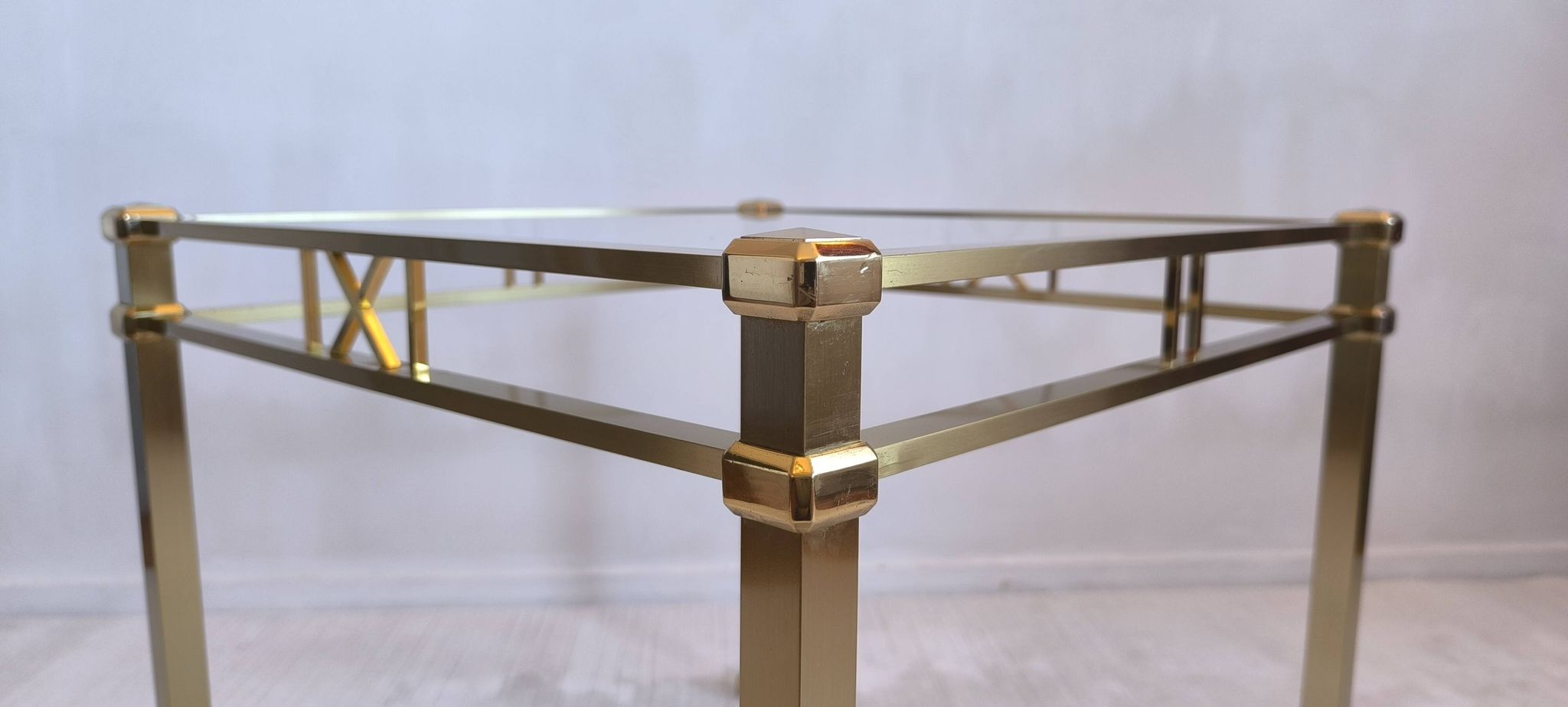 Beautiful square gold coffee table Orsenigo Italy collection 'Art Deco'