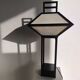 Japanese lamp in black lacquered wood and rice paper H:75cm
