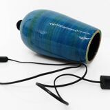 Blue earthenware lamp, Italy, circa 1980