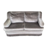 Canapé 2 places vintage en velours taupe
