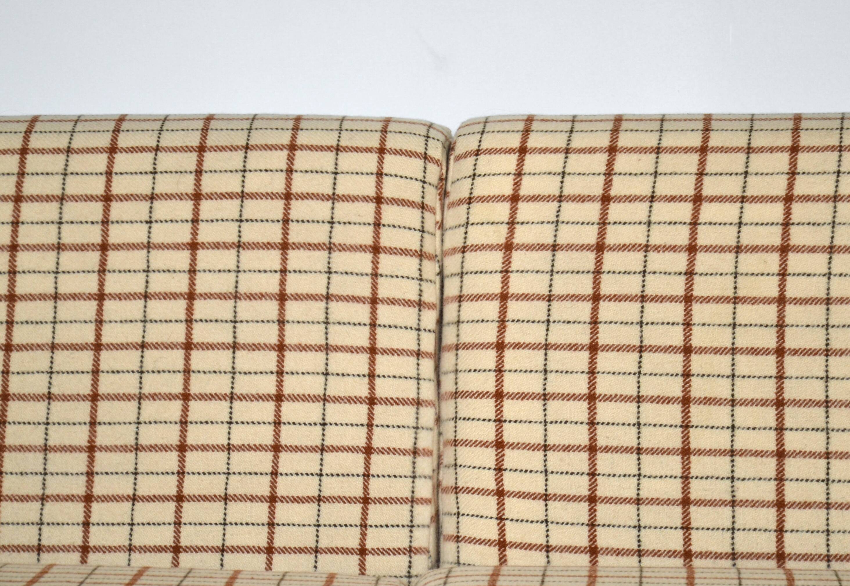 Vintage mid 20th century danish style day sofa, teak, wool upholstery, Scandinavian 1960s