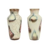 Couple West Germany Vases Bay Keramik Abstract Marble Pattern 606-20