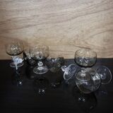 6 Luminarc champagne glasses in smoked black glass "Domaine"