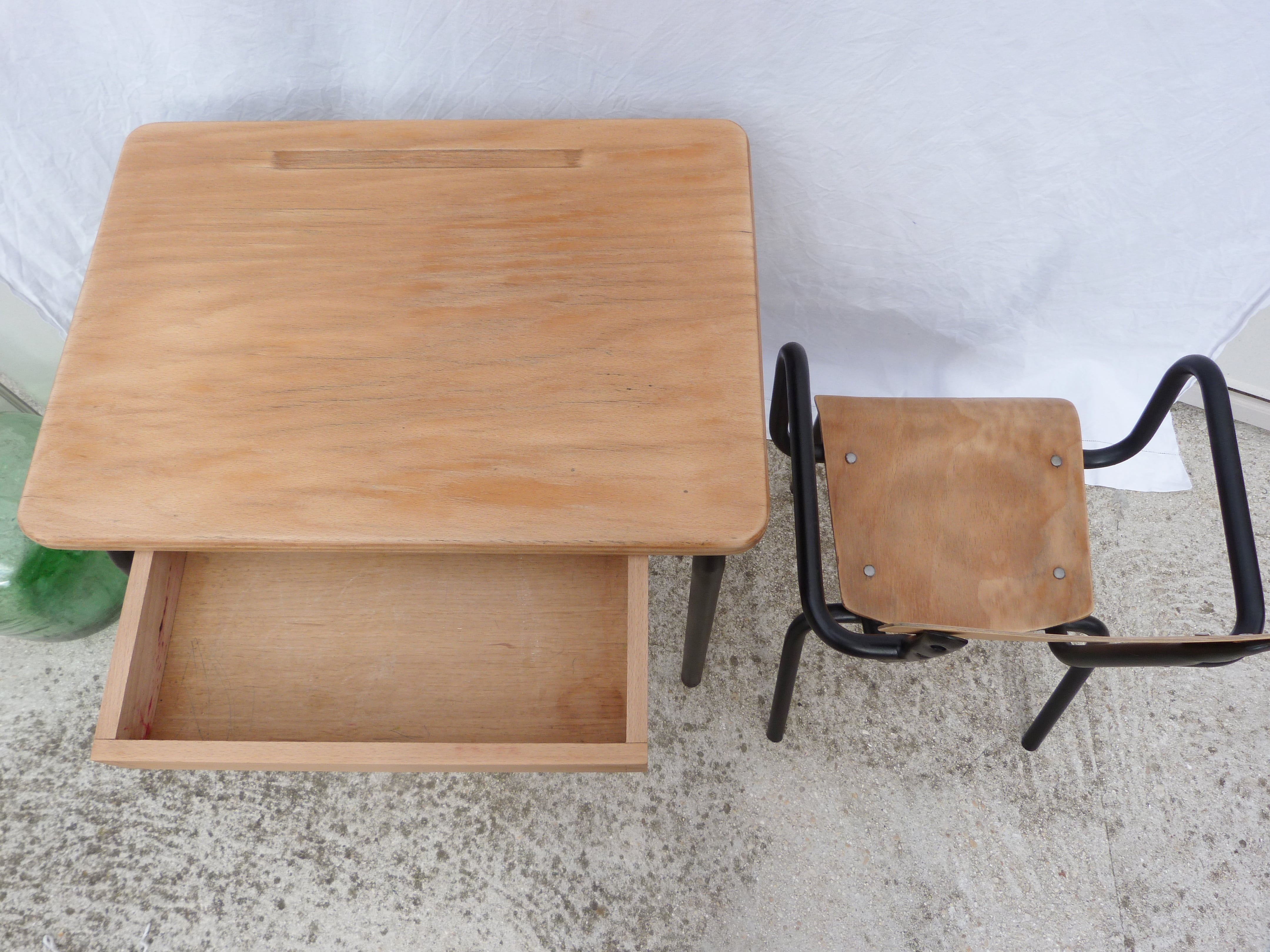 Schoolboy's desk and his chair
