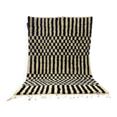 Handmade white and black Berber rug
