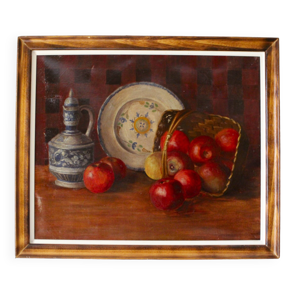 Huile sur toile nature morte début 20ème siècle