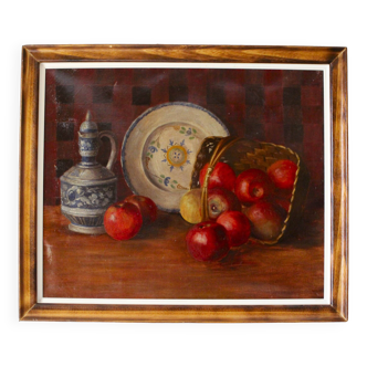 Oil on canvas still life early 20th century