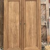 Antique wardrobe in raw solid oak