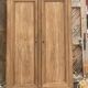 Armoire penderie ancienne en chêne massif brut