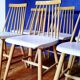 6 chaises vintage bois et blanc