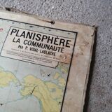 Old map Vidal Lablache 22 Community planisphere - 1950