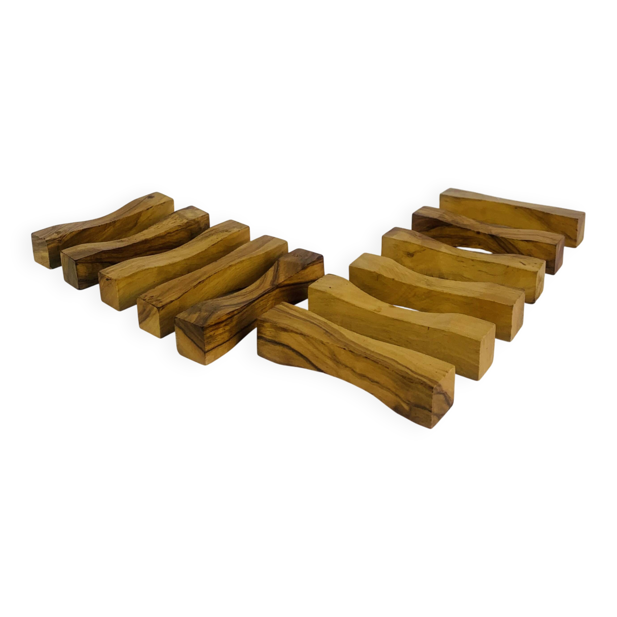 11 vintage olive wood knife holders