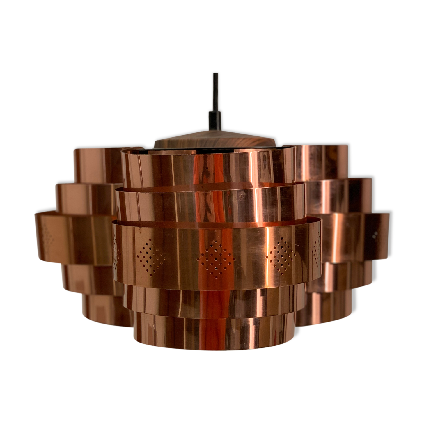 Copper Ceiling Lamp by Verner Schou für Coronell, 1967