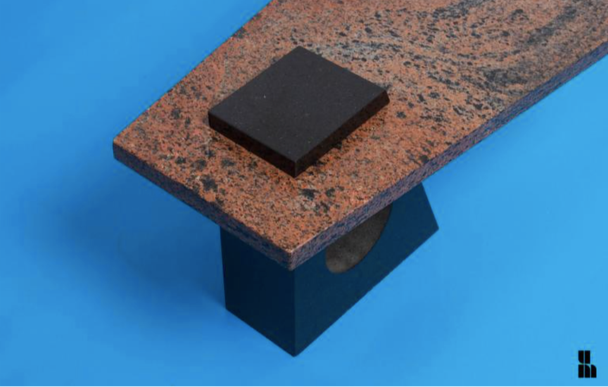 French pink and black marble table, 1980s