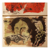 Lithograph Jacques Pecnard Léo Ferré, from The Poor Man's Opera