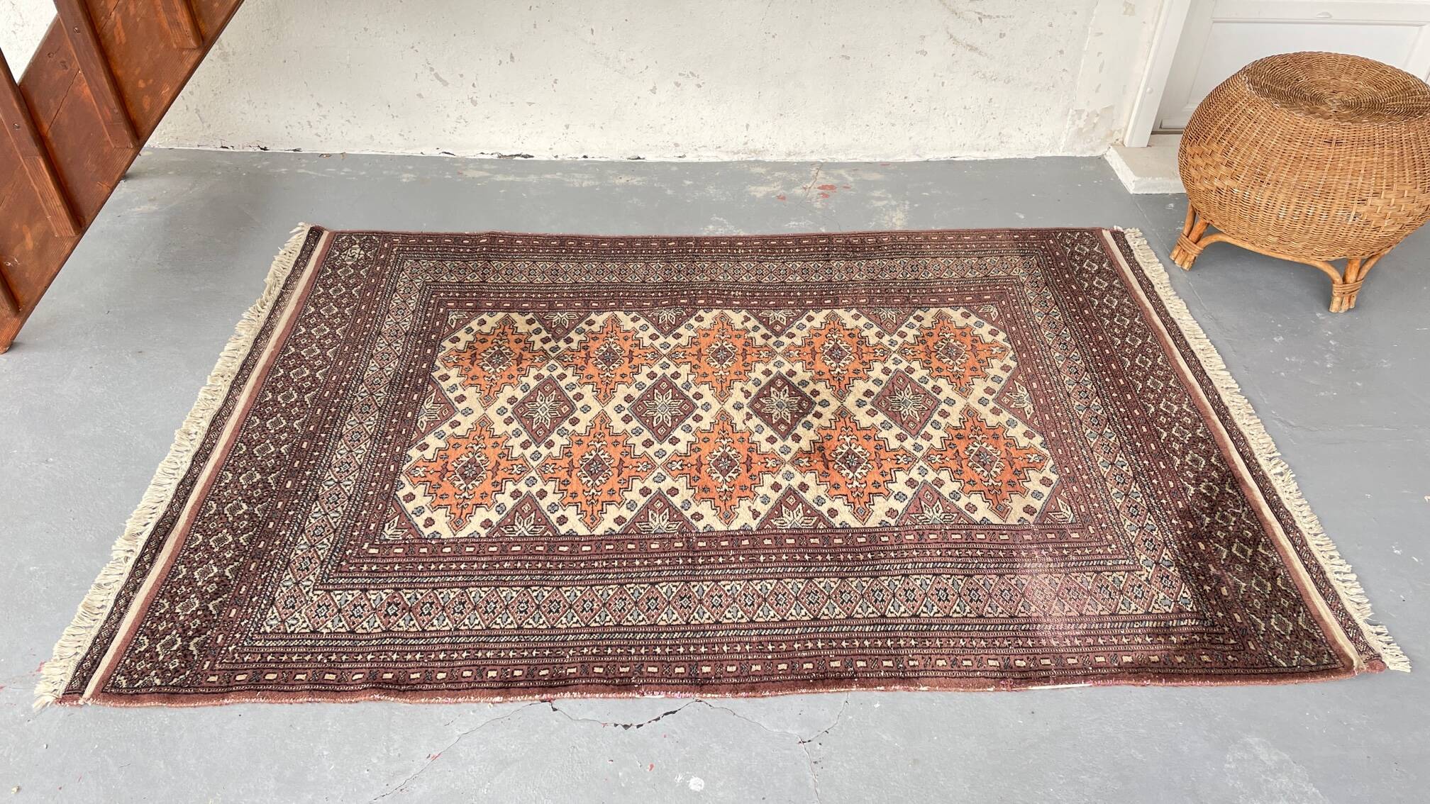 Tapis oriental pakistan gris-pourpre 196cm x 126cm