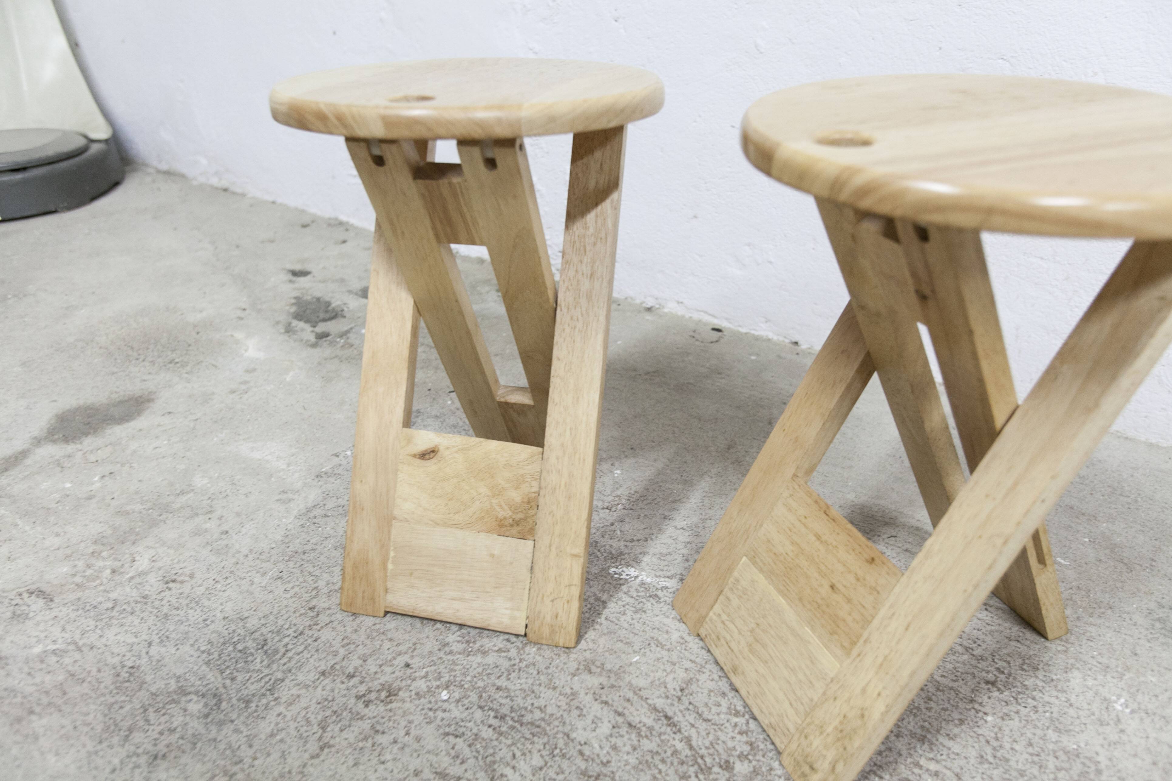 Pair of folding stools designed by Adrian Reed made in the years
