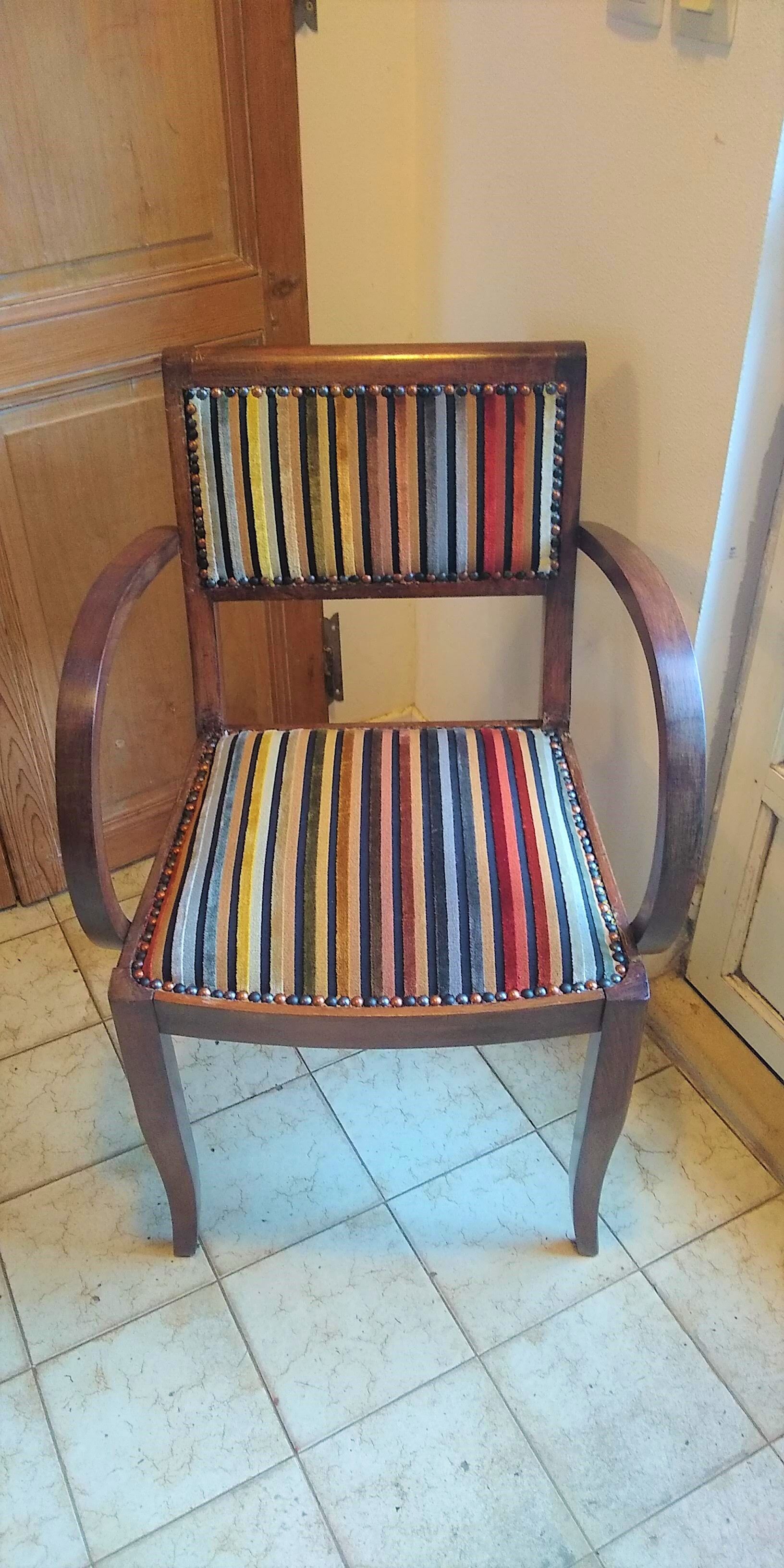 Pair of bridge armchairs from the 50s restyled for English boudoir