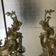 Paire lampe XlXème, devant de cheminée bronze rocaille style Louis XV