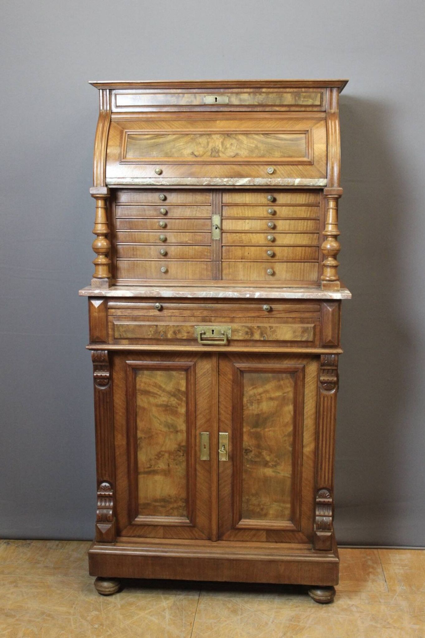 Late 19th century walnut dentist's cabinet