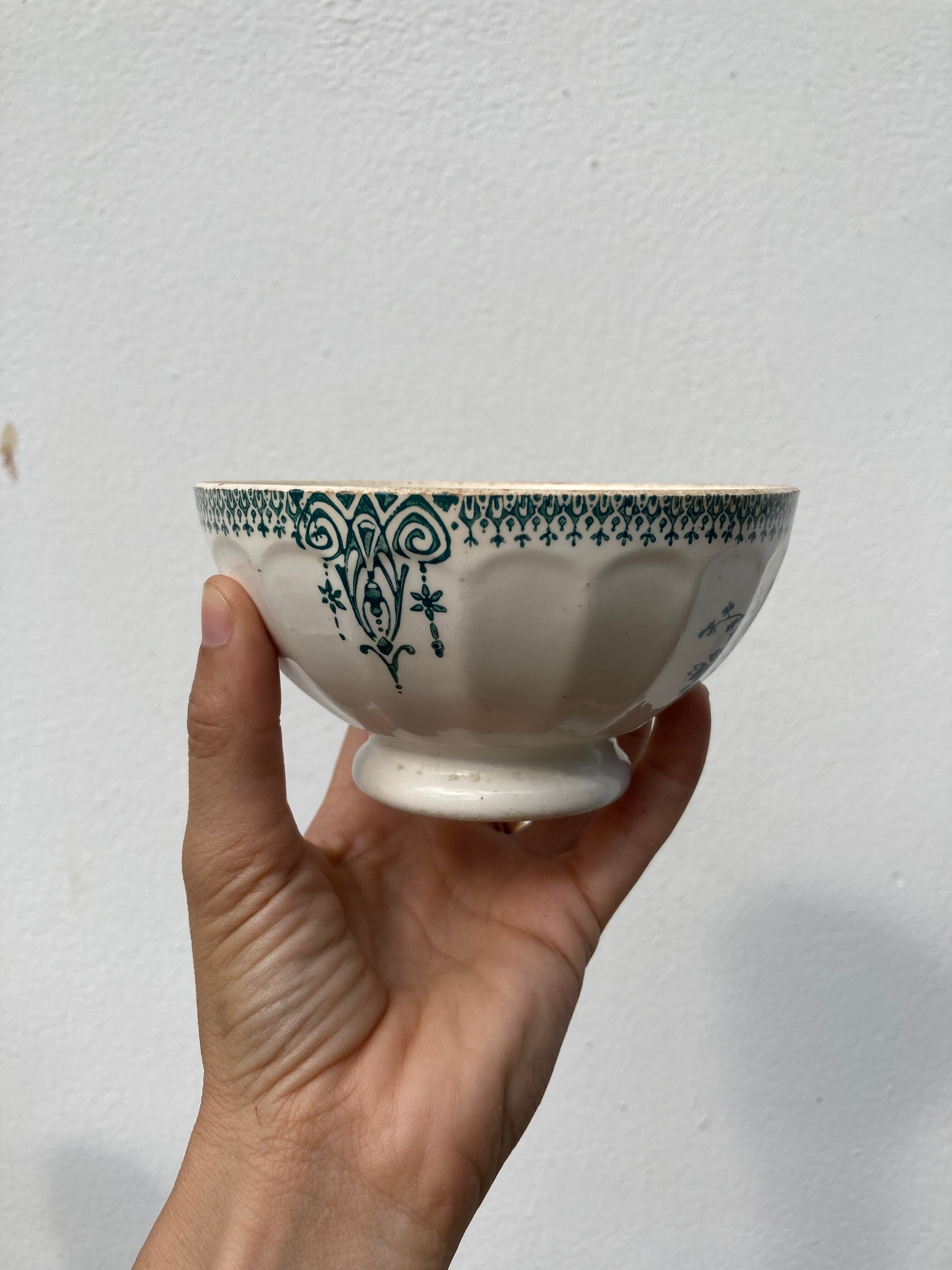 Old bowl Sarreguemines Digoin 400 Saint Amand in blue earthenware / vintage ceramic