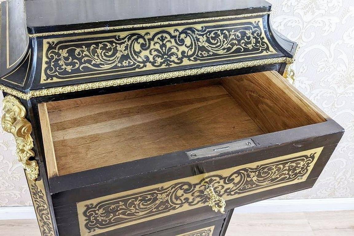 Antique Baroque Revival Inlaid Dresser, 1890s