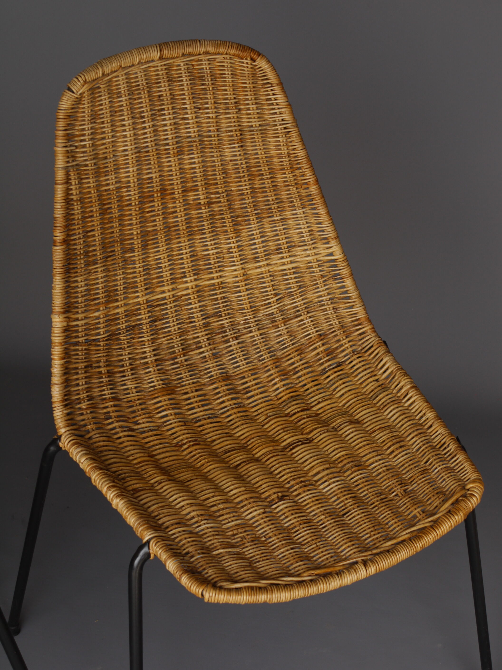 Mid-Century Wicker Chairs by Gian Franco Legler, 1950s. Set of 4