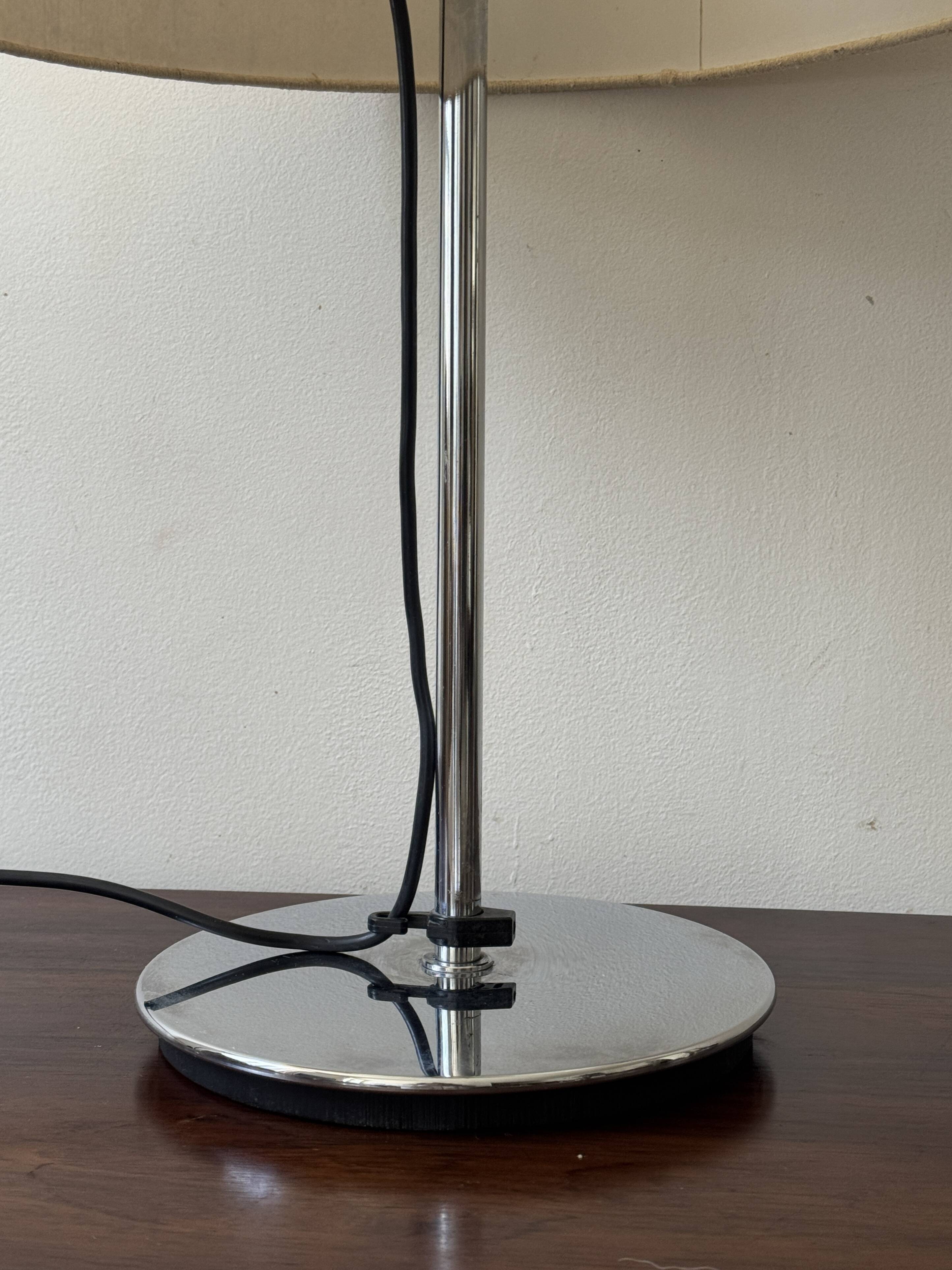 Lampe de table Staff Leuchten chrome et lin/coton, Germany 1970