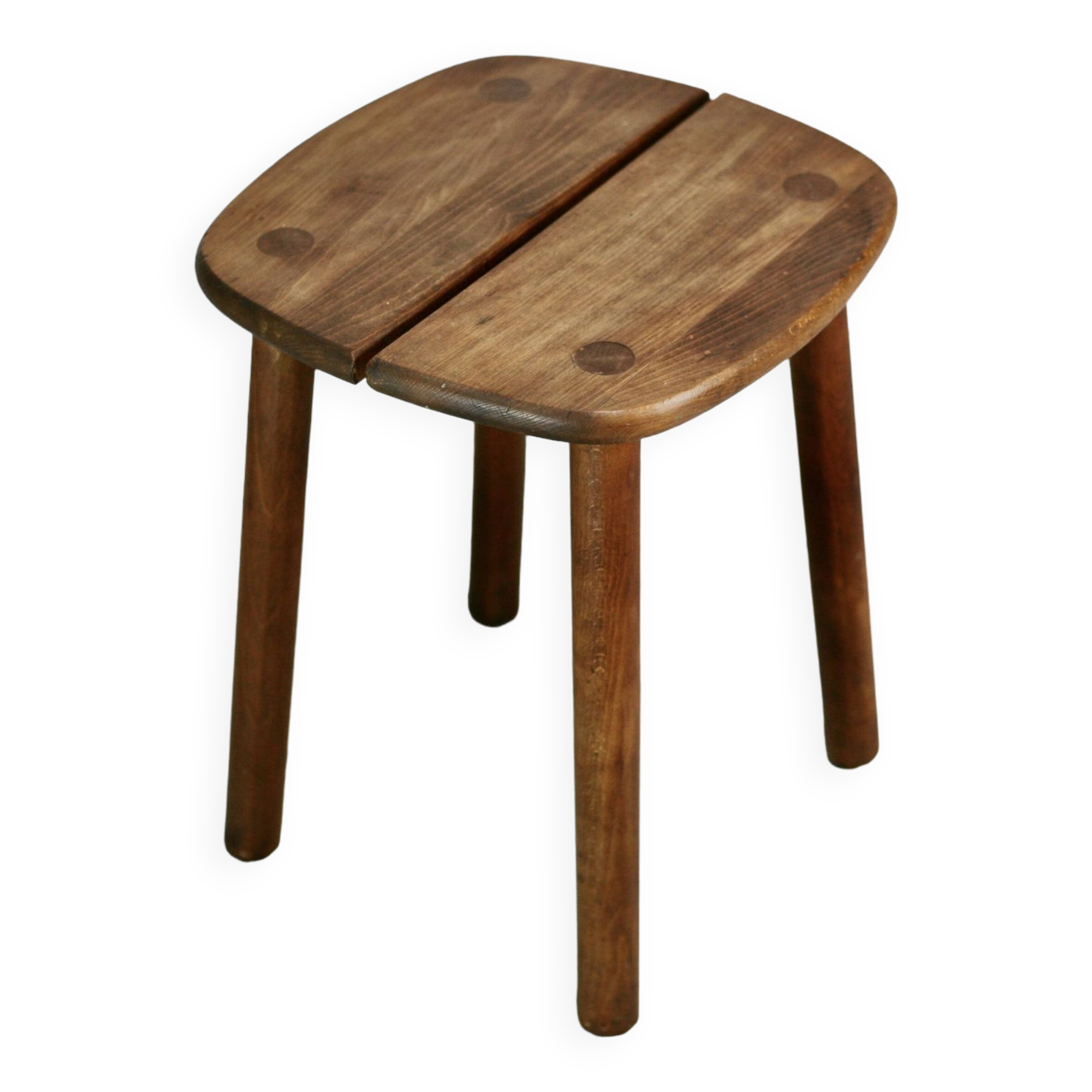 Pierre Gautier Delaye attribution. wooden stool, France, circa 1960