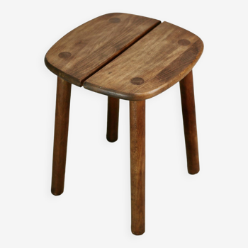 Attribué à Pierre Gautier Delaye. tabouret bois, France, circa 1960