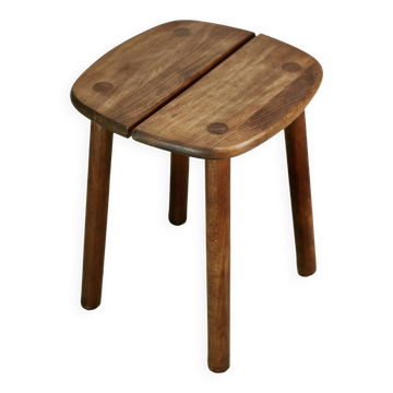 Pierre Gautier Delaye attribution. wooden stool, France, circa 1960