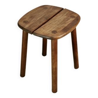 Pierre Gautier Delaye attribution. wooden stool, France, circa 1960