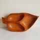 Wooden aperitif tray, leaf-shaped / empty vintage pocket