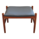 Ottoman stool, teak and leather, Spottrup, Denmark, 1960s