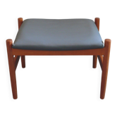 Ottoman stool, teak and leather, Spottrup, Denmark, 1960s