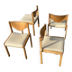 Set of 4 chairs in pine and beige skai / Horgen - Glarus