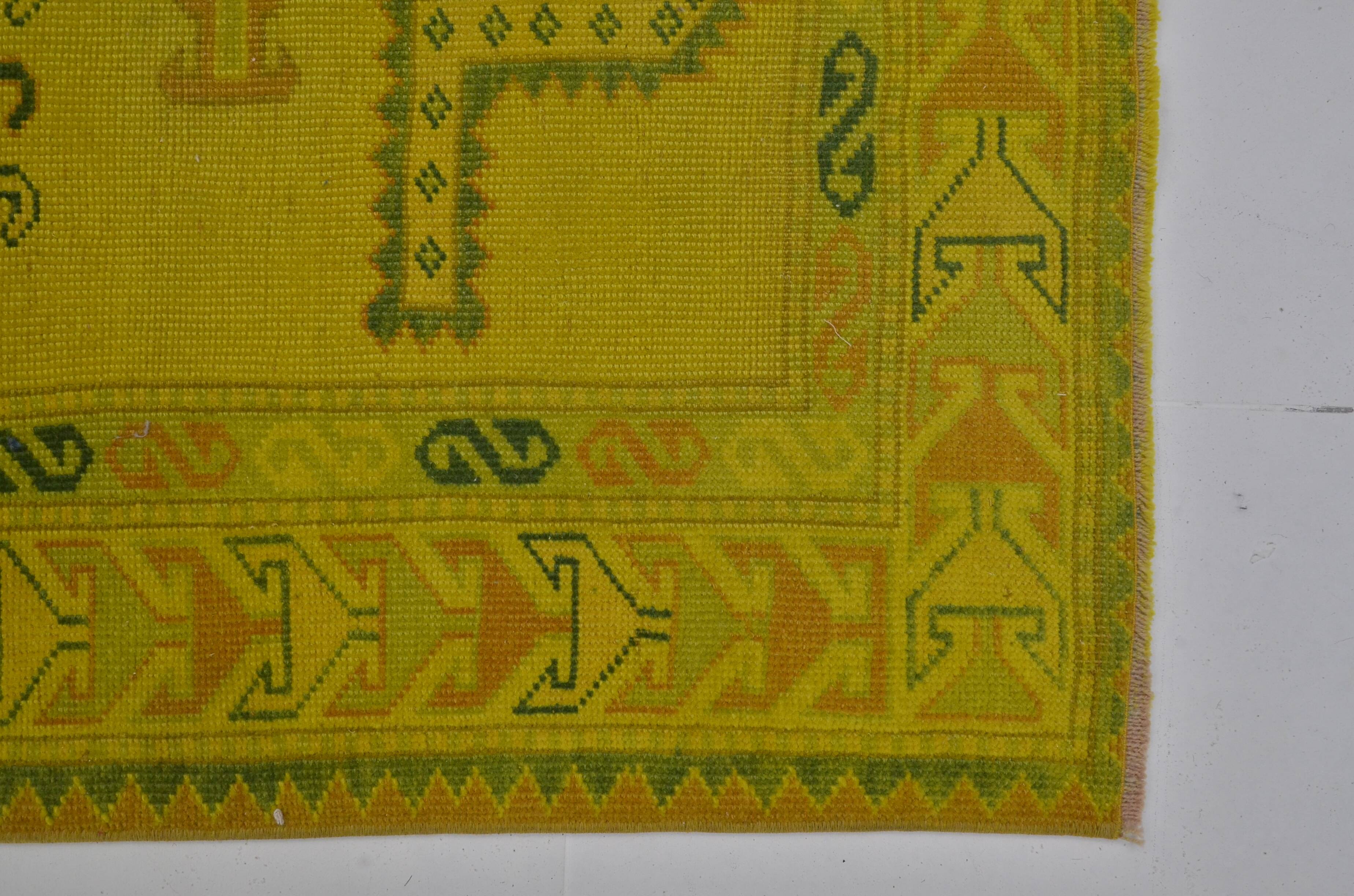 Oushak Decorative Anatolian Floral Wool Rug sku 3839