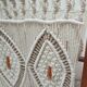 Magazine holder macramé cotton and vintage wood 70s