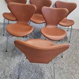 Set of 6 3107 butterfly chairs by Arne Jacobsen for Fritz Hansen