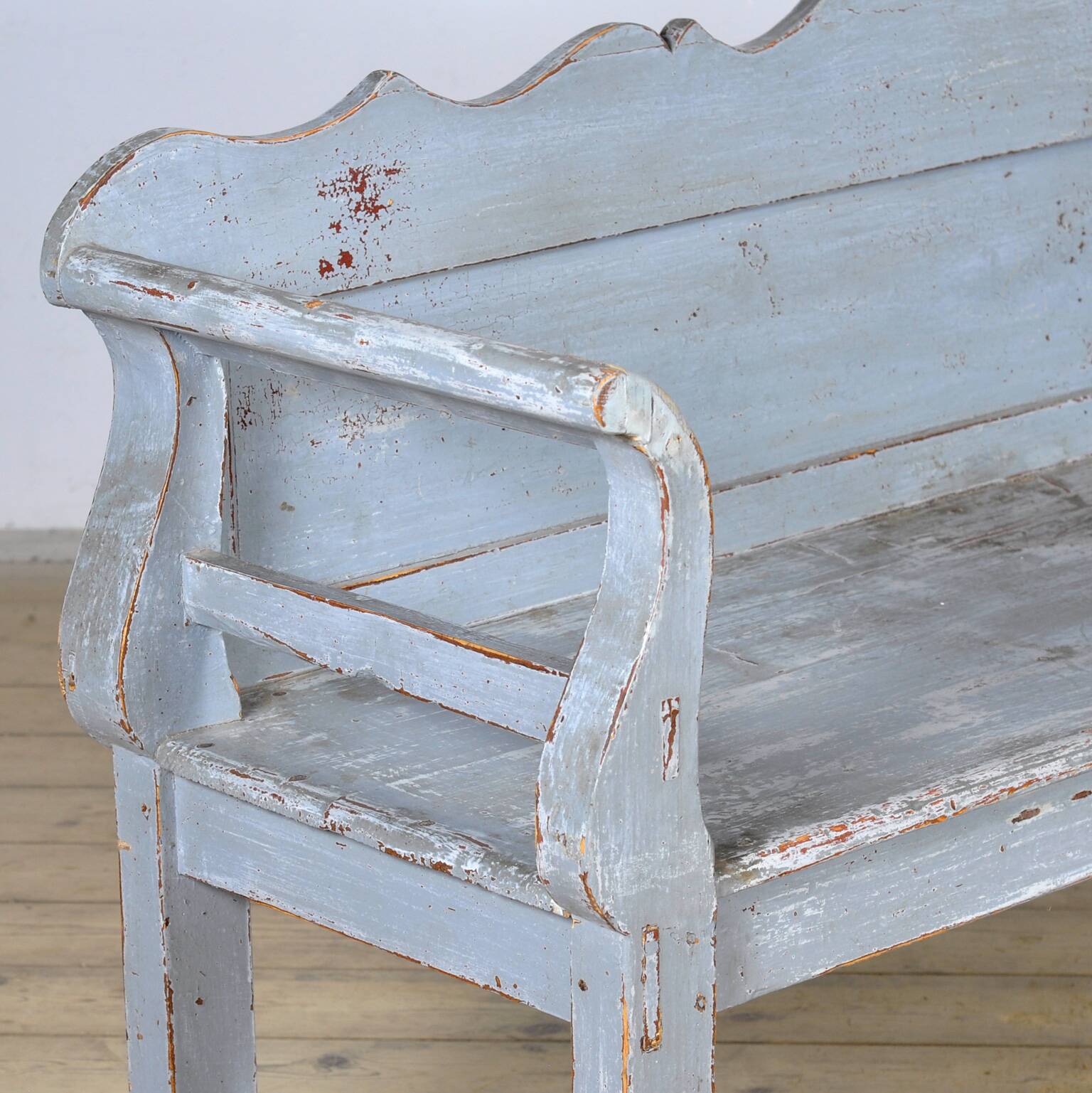 Antique Hungarian pine bench, circa 1900