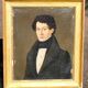 Portrait d'un jeune homme en huile sur toile du 19ème siècle