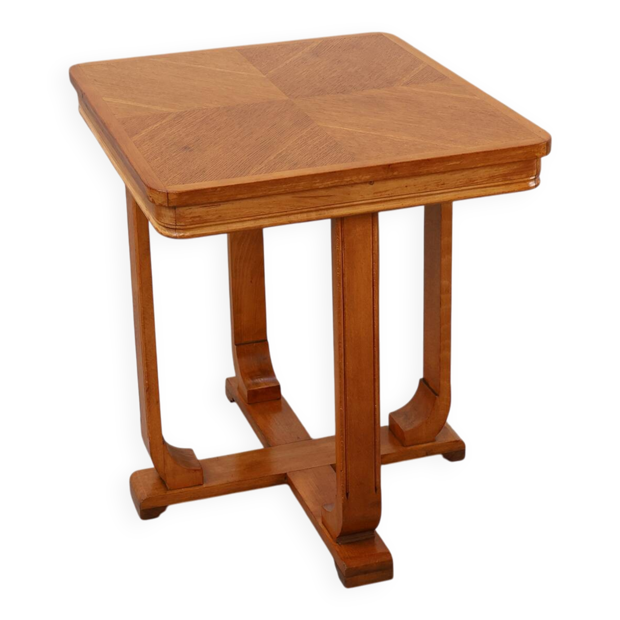 Belgian Art Deco side table with geometric top, ca. 1920