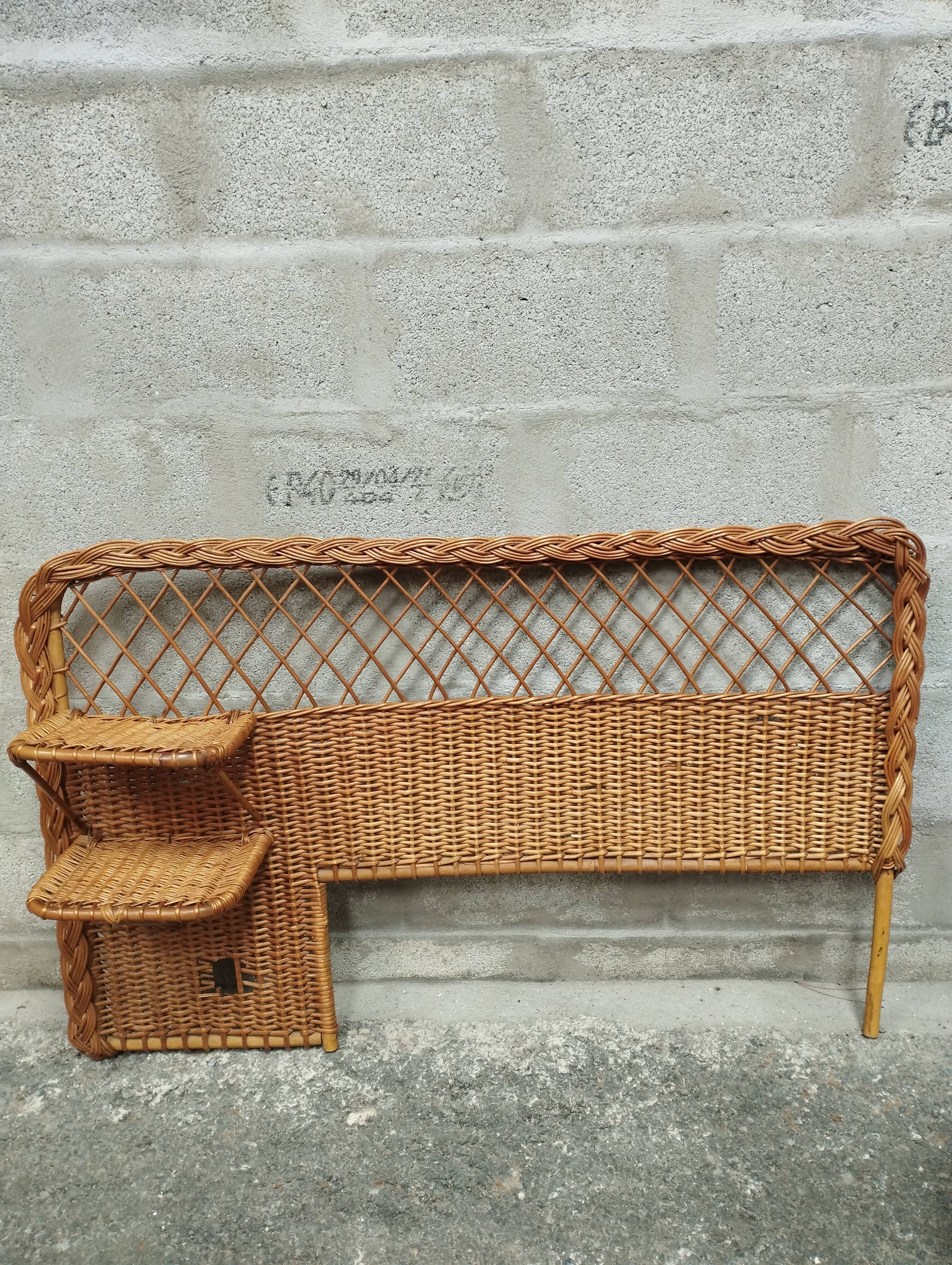 Vintage 50s rattan headboard