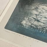 lithographie 1/8 encadré et signé de l'artiste huile et techniques mixtes