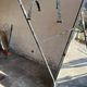 Coat rack with mirror in metal Memphis style (1980s)