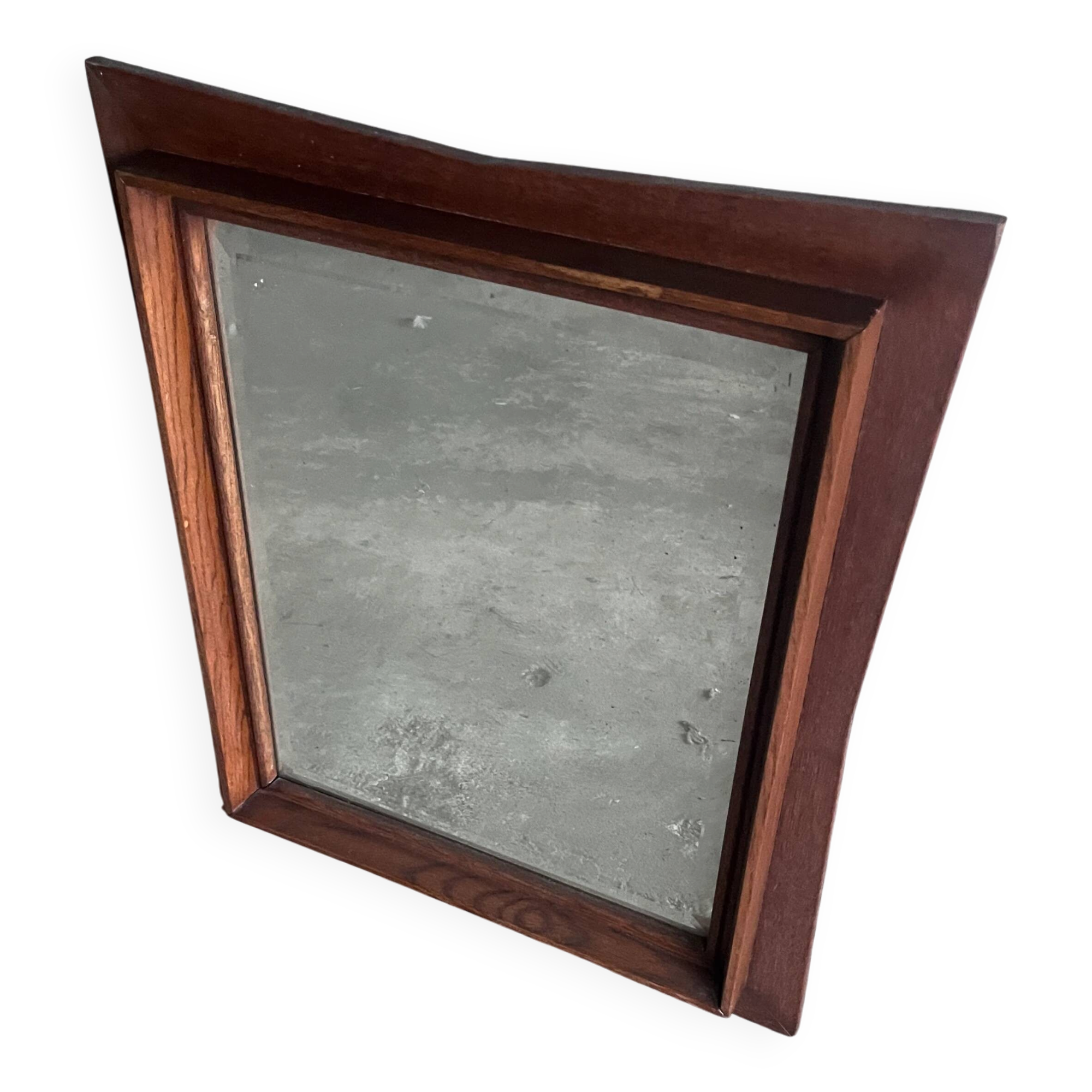 Sculptural wall mirror in wood, 1960s